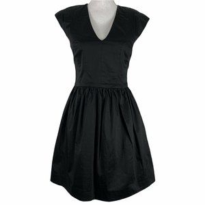 French Connection 4 Dress Fit Flare Black Cap Slv